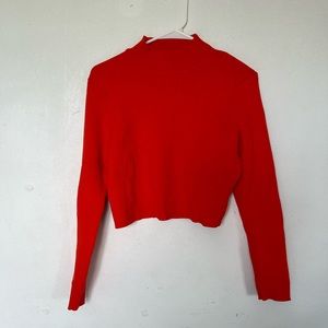 Orange long sleeve crop top